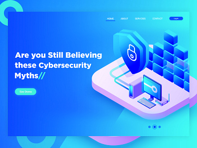 Cybersecurity Landing Page icon illustration landing page ui ui design ui ux design ux vector web website