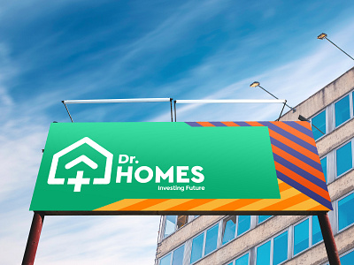 Working on Dr homes identity design. billboard branding design design agency doctor flat graphic graphic design home home logo icon identity identity design illustration logo logo a day renting logo symbol symbol design symbol icon