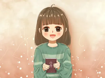 A lovely girl animation book design draw dribbble girl illustration medibang photoshop sai