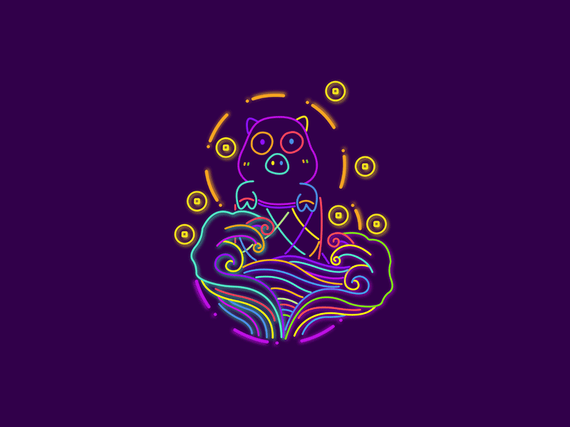 pig cage Into the water cantonese proverb illustration pig