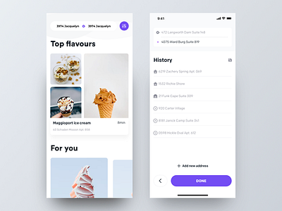 Icecream Store app clean history icecream johnyvino ui ux