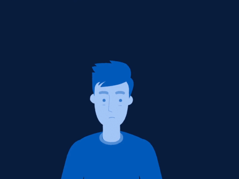 Blue Monday 2d adobe after effects animation blue monday character depressed design digital art gif illustration loop mograph mondayschallenge motion graphics vector