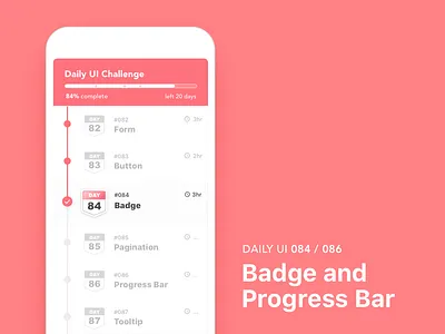 #084-Badge / #86-Progress Bar 084 086 app badge bar dailui daily daily 100 daily 100 challenge daily challange dailyui day84 day86 progress progress bar ui 100 ui100 ui100days