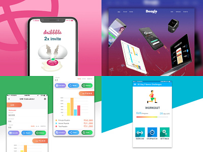 2018 Top 4 Shots android app design illustration invite invite giveaway ios iphonex ui ux web website