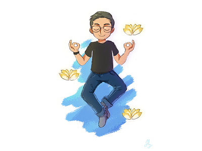 Zen Master illustration lotus sketch zen