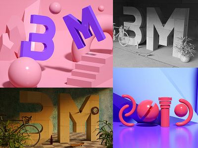Cinema4D Experiement 3d 3d model 4d bm cinema 4d color colorful illustration interior logo minimal modeling octanerender shape texture type