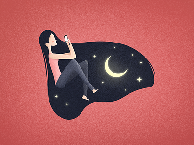 Waiting for a message app illustration vector