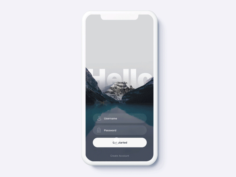 Mount animation app design ui ux