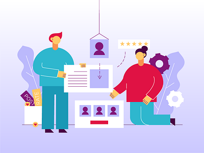 Web development concept big cartoon characters construction design flag design flat flat illustration illustration man people studio web web development website woman