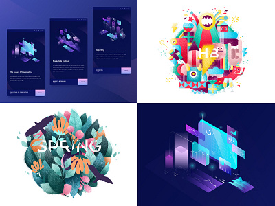 My top 4 of 2018 branding crypto design draw gradient graphics identity illustration ios logo ui ux vector web