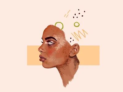 Out of head character design detailed portrait digital drawing digital illustration girl illustration portrait texture wacom intuos