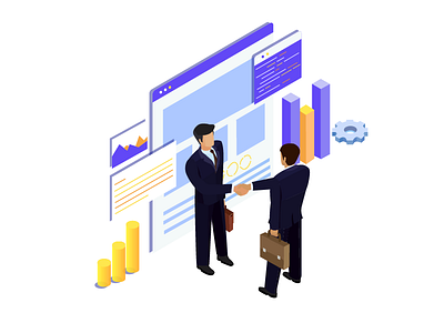 Deal business app business team businessman cryptocurrency design illustration