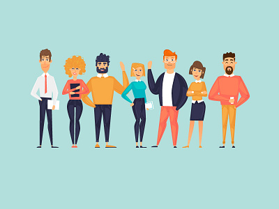 Team aboutus business cartoon character color company design flat illustration illustrator man modern money office people portfolio team vector woman work