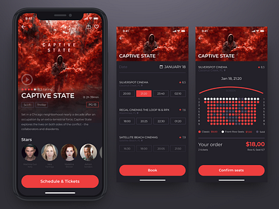 Cinema App cinema app design ticket app ui web design