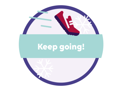 Roc Badge 1 badge fitness badge fundraising gamification illustration keep going shoe
