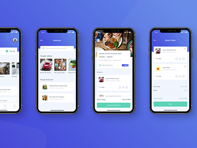 E-Canteen App Concept clean design iphonex purple ui ux