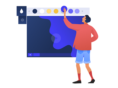 Illustrations for a Video Hosting & Marketing Platform branding bright colors business casual design expressive character flat friendly hipster human centered informal live marketing platform new style office rebranding smart illustration video software zajno