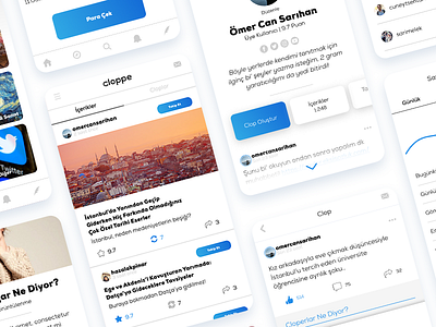 Cloppe - App Design app card clean design minimal social media ux ui