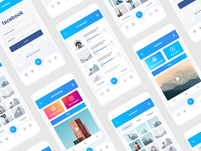 Video downloader UI for Facebook, Instagram and twitter android app app app concept downloader free graphic ios ui uiux