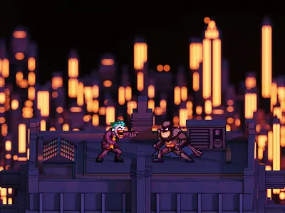 Gotham's Finest 3d batman fanart illustration isometric lowpoly magicavoxel pixel art videogames voxel voxel art