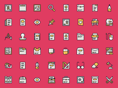 Stationary icon set icon icons set stationary