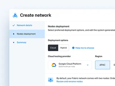 Chainstack / Network creation blockchain clean cloud controls deploy design interface minimal network node product design saas service ui ux web wizard