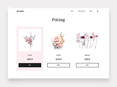 030/100 daily ui challenge - pricing page 100 daily ui arabian bloom bouquet clean design flat flowers freelance designer logo pricing roses shop simple subscription ui ux vector web website