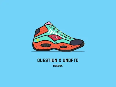 Reebok Question x UNDFTD clean design flat illustration illustrator minimal reebok sneakers undftd vector