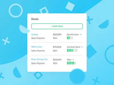 Kizen App - Deals Widget commerce component data infographic product sales ui ui ux ui element ux widget