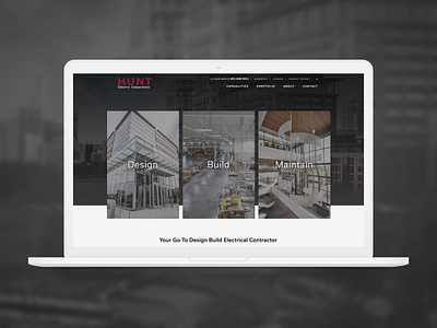 Hunt Electric Redesign agency builder contractor dark dark ui design electric internet minnesota ui user experience ux web web design website