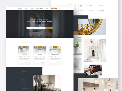 Repartments apartments hotel retro ui website website concept