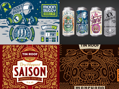 2018 Top Four beer hops label design