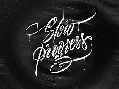 Slow Progress calligraphy design lettering rawtype type typo typography vietnam