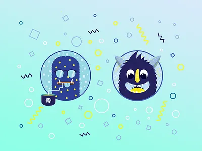 Alternative Reality Monsters alternative blue clean colors creature happy illustration monster vector artwork yellow