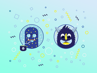 Alternative Reality Monsters alternative blue clean colors creature happy illustration monster vector artwork yellow