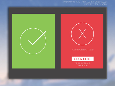 Daily UI Challenge #011 - Flash Message (Error/Success) 011 dailyui design illustration ui