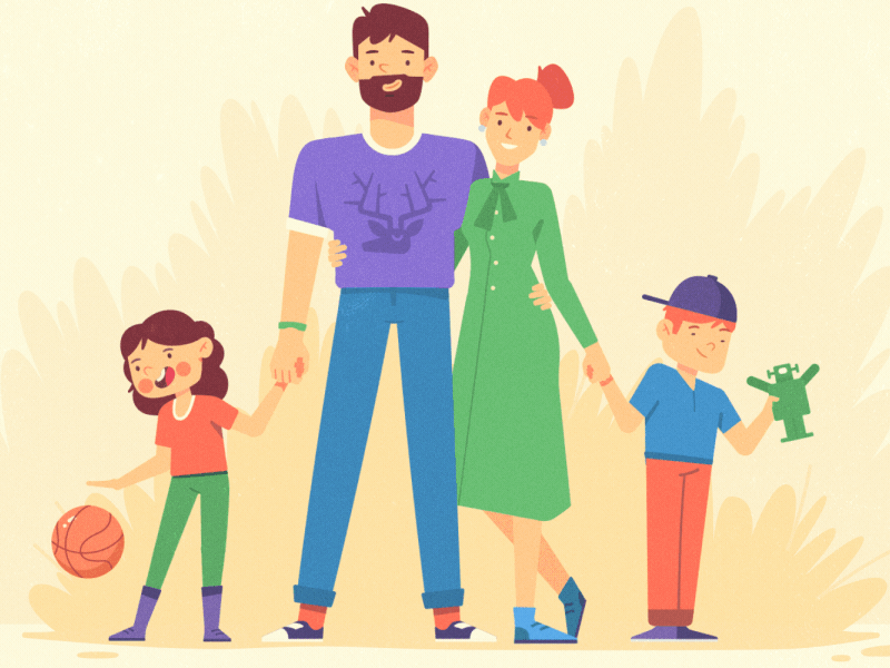 Happy Family animation design design studio fireart fireart studio motion motion design motion graphic