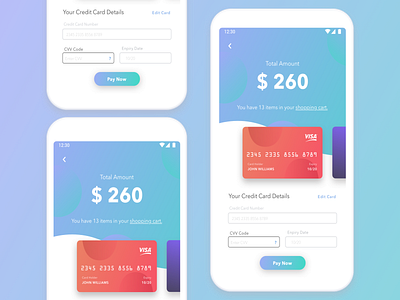 Credit Card Payment Page android design ios lettering mobile ui ux web