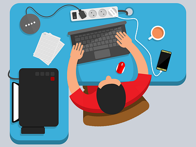 My Simple Workspace art behance design desktop dribbble dribbblers flat design flat art illustration illustrator laptop newcomer pc photoshop pinterest work desk workspace