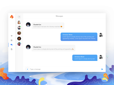 Messages Screen for Feedture Landing Page chat clean design experience kopanlija landing page page simple sketch ui ux