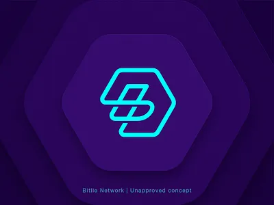 Bitlle Network | Unapproved Concept - 4 blockchain branding concept cryptocurrency geometry hexagon icon identity lines logo mark network sign waves