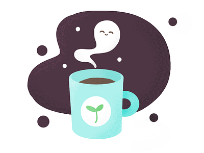 Mug cute ghost illustration mug sprout