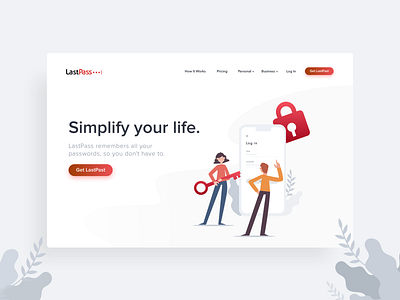 Daily UI #003 - Landing Page challege dailyui dailyui 003 dailyuichallenge design landing page lastpass password sketch web landing page webdesign website