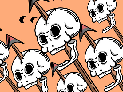 Work day art beer blue branding dead death design flat graphic graphic design icon illustration skull skull a day skull and crossbones spear vector