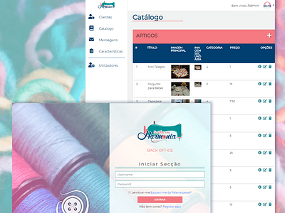 Tecidos em Harmonia - BackOffice back end backoffice bootstrap 4 css3 e commerce shop html5 mysql patchwork php webdeisgn website website concept