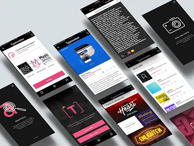 Typeseeker App app bosquejo designinspiration diseño diseño de la aplicación diseño gráfico diseño visual gráfico ilustración logo marca photographersondribble prototipo tipografia tipografía ui uiux ux vector walkthrough