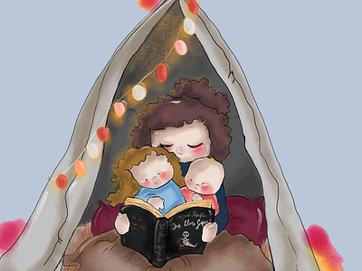 Cozy Night in tipi art artwork childrenillustrations illustration illustrator kidlitart kunst