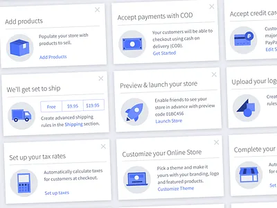 BigCommerce // Onboarding Hero Cards 2 austin texas branding design ecommerce illustration interaction design product design ui vector web