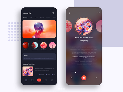 Moon FM App app ui ux