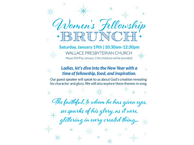 Women's Event Flyer advertisement brunch flyer flyer design illustration inspiration snowflakes sparkles stars typography women womens event